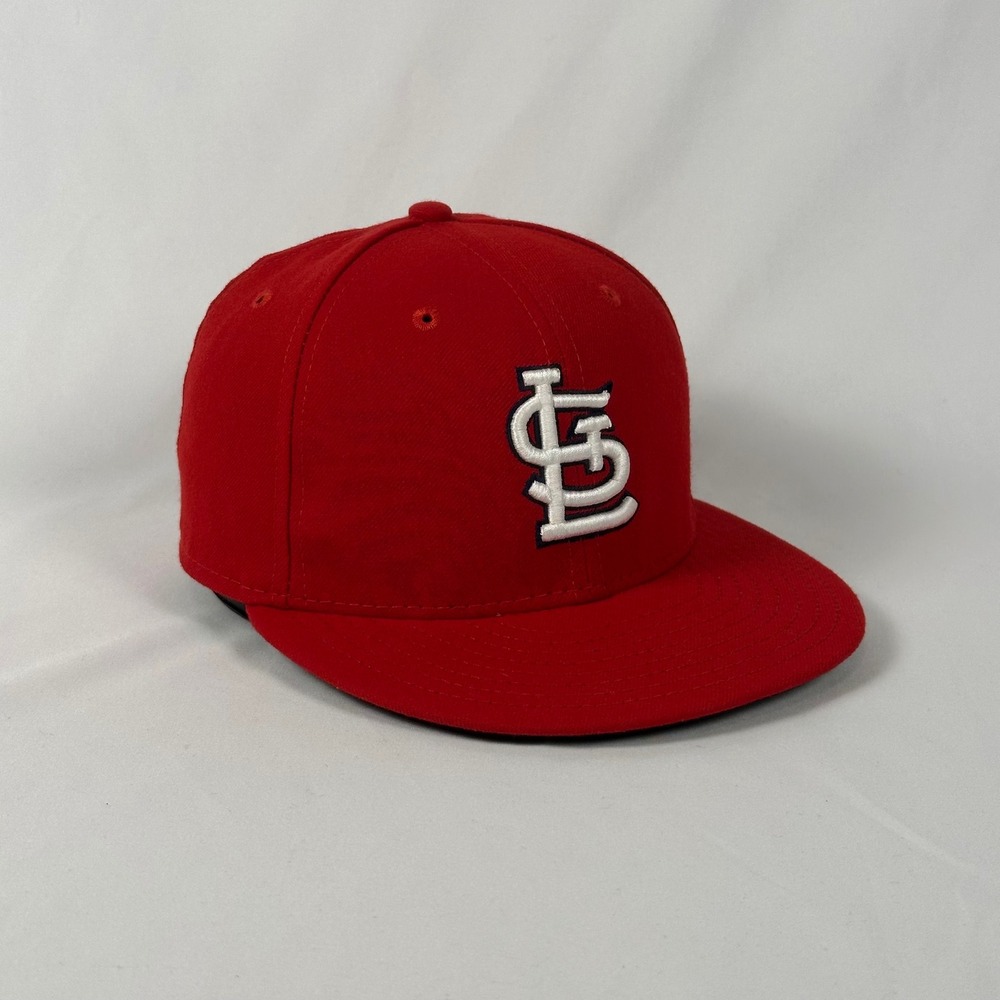 Vintage St. Louis Cardinals New Era 59FIFTY Fitted Hat 7 Red MLB On-Field USA